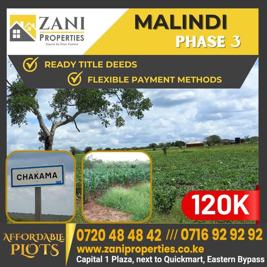 Get Affordable Residential Plots in Thika with ready Title Deeds from Zani properties. Our team provides expert tours to the properties